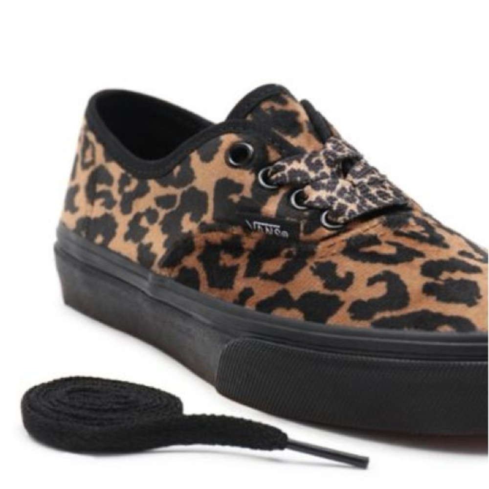 Vans Kids Authentic Leopard Print Skate Shoes - Brown/Black - Fits Woman Sz 7.5 - Picture 8 of 9